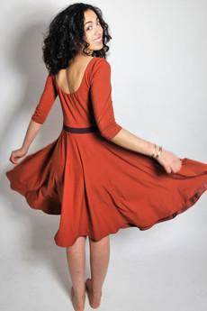 Organic dress Vrida, rust/ aubergine from Frija Omina
