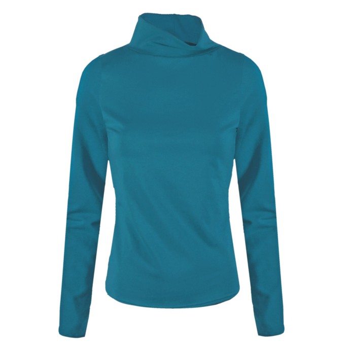 Organic Polo neck shirt Rolli, teal (blue) from Frija Omina