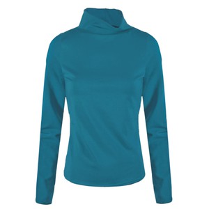 Organic Polo neck shirt Rolli, teal (blue) from Frija Omina