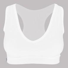 Organic sports top Athla white via Frija Omina