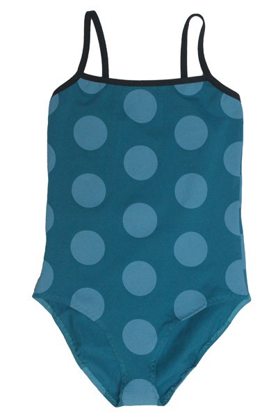 Organic swimsuit Madri Petite, dots teal from Frija Omina