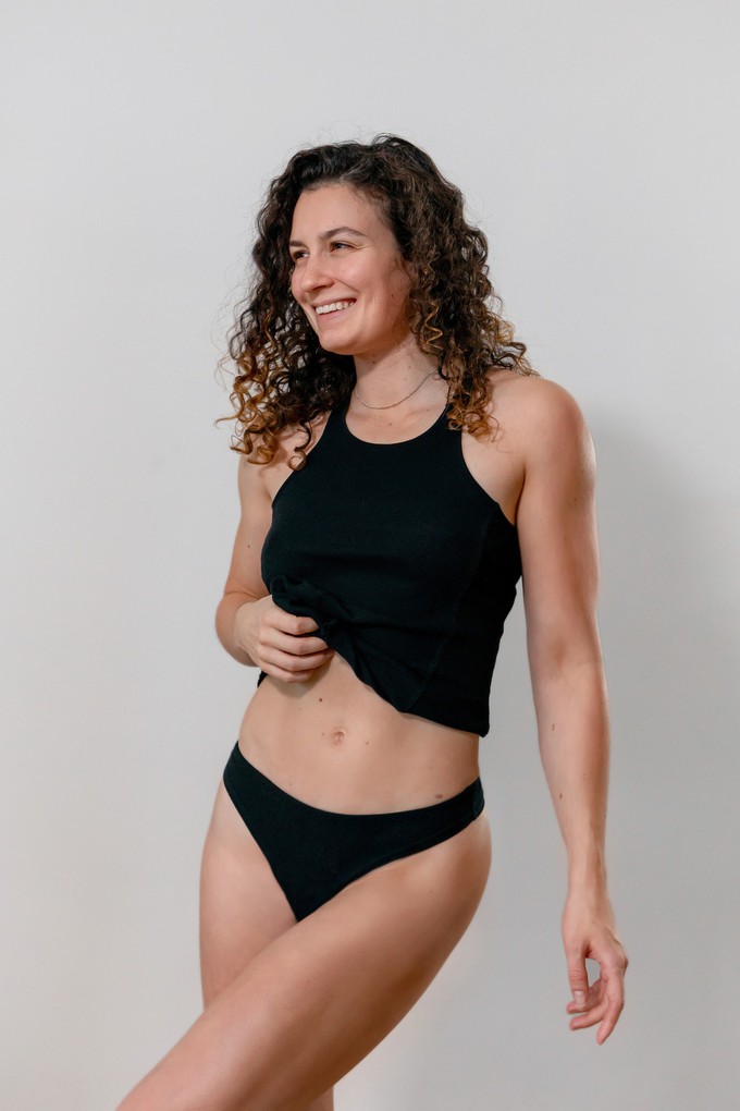 Set of 3 Organic thong Pur black from Frija Omina