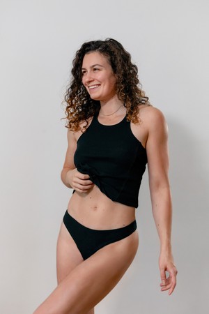 Set of 3 Organic thong Pur black from Frija Omina