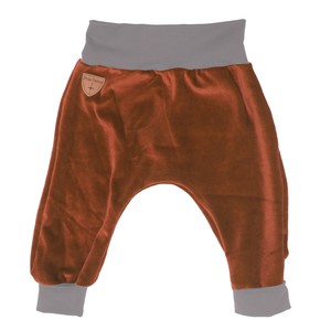 Organic velour pants Hygge mini with growth adaption, caramel (brown) from Frija Omina