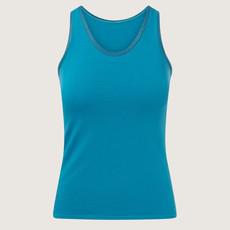 Organic tank teal + Dots (blue) via Frija Omina