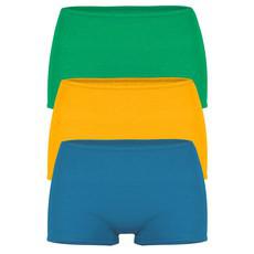 set of 3 organic panties Erna: Green, saffron, teal via Frija Omina