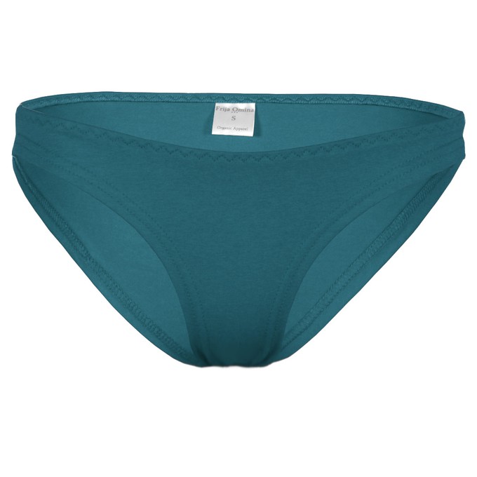 Organic briefs, teal (blue) from Frija Omina