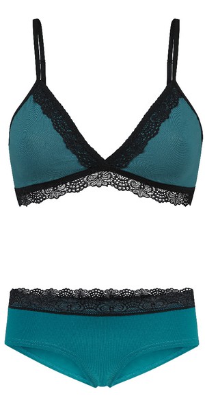 Set: Bio bra + panties "Spitze" teal from Frija Omina