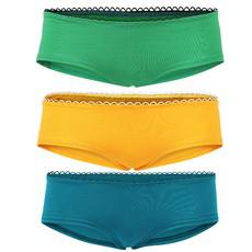 Bio hipster panties set: Saffron, teal, green from Frija Omina