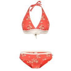 Organic cotton Bikini Fjorde daisy coral (orange) + ecru via Frija Omina