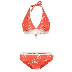 Organic cotton Bikini Fjorde daisy coral (orange) + ecru from Frija Omina