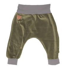 Organic velour pants Hygge mini with growth adaption, olive (green) via Frija Omina