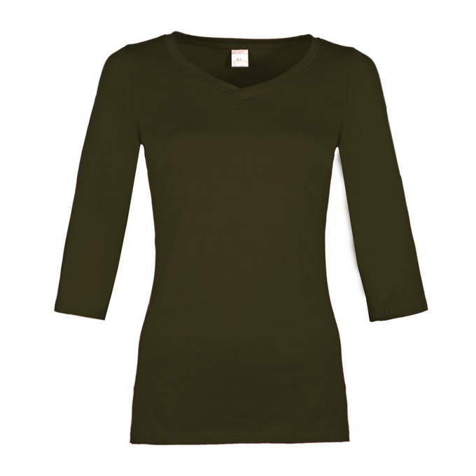 Bio 3/4 Arm-Shirt Winda uni forest (grün) from Frija Omina