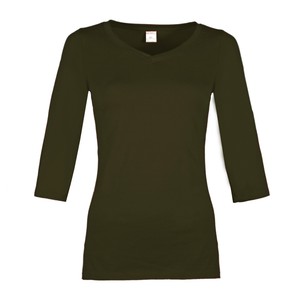 Bio 3/4 Arm-Shirt Winda uni forest (grün) from Frija Omina