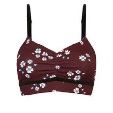Organic bustier Yoga Daisy aubergine (red) via Frija Omina