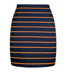 Organic skirt Snoba navy blue + dark yellow stripes from Frija Omina