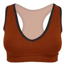 Organic sports top Athla rust (orange) via Frija Omina