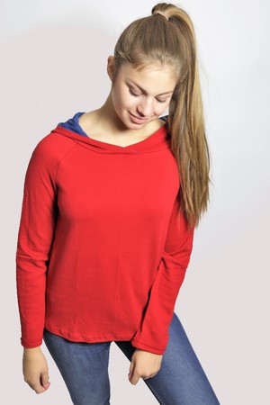 Bio Hoodie Racka rot / blau from Frija Omina