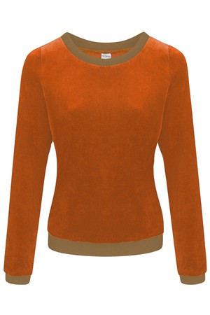 Organic jumper "Onne", velour velvet caramell from Frija Omina