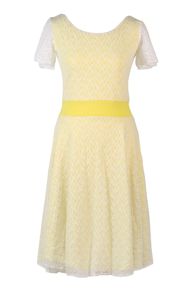 Organic dress Perle lemon (yellow) + white from Frija Omina