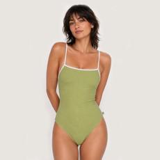 Swimsuit Riffl matcha (green) via Frija Omina