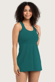 Recycling swim dress / Tankini Mare dark green via Frija Omina