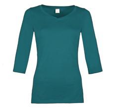 Organic quarter sleeve shirt Winda teal (blue) via Frija Omina
