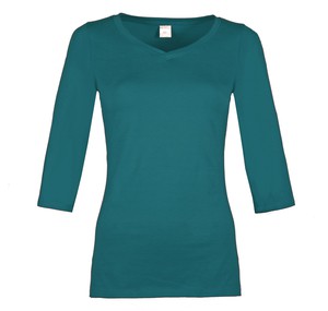Organic quarter sleeve shirt Winda teal (blue) from Frija Omina