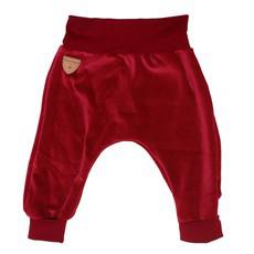 Organic velour pants Hygge mini with growth adaption, dahlie (red) from Frija Omina