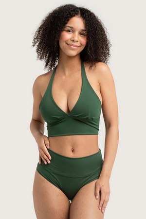 Recycling bikini top Fjordella, olive from Frija Omina