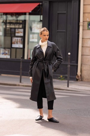 Nadine Faux Leather Trench Coat from GAÂLA