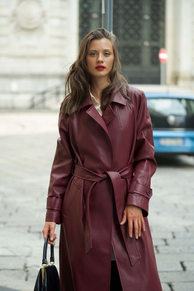 Nadine Faux Leather Trench Coat from GAÂLA