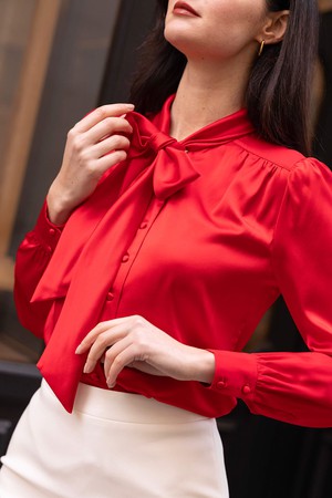 Lena Silk Bow Blouse from GAÂLA