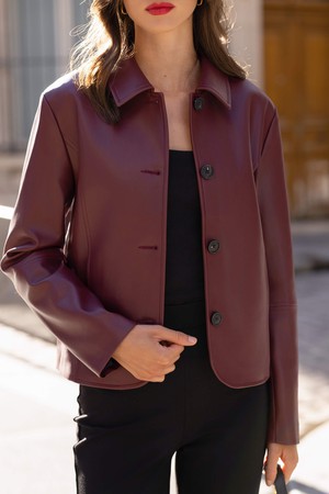 Sylvie Faux Leather Short Coat from GAÂLA