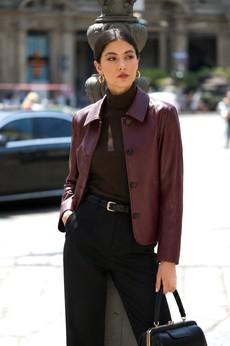 Sylvie Faux Leather Short Coat via GAÂLA
