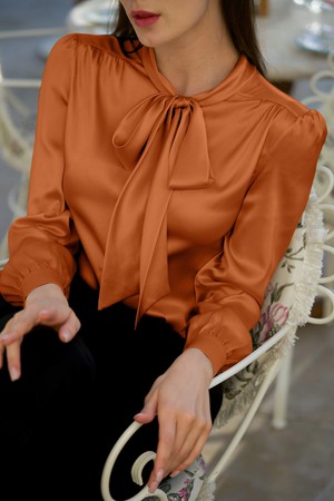 Lena Silk Bow Blouse from GAÂLA