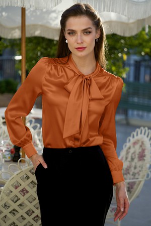 Lena Silk Bow Blouse from GAÂLA