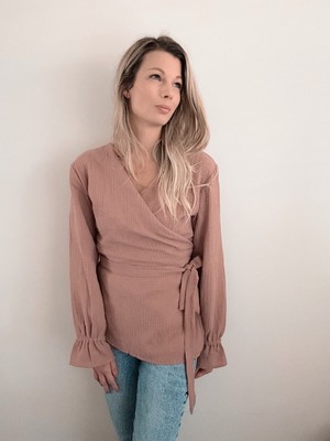 Wrap blouse – Old Blush from Glow - the store Wrap blouse – Old Blush from Glow - the store