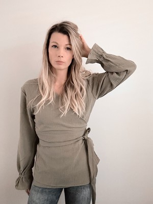 Wrap blouse – Olive from Glow - the store