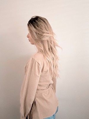 Wrap blouse – Beige from Glow - the store Wrap blouse – Beige from Glow - the store