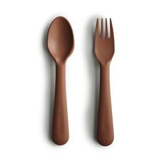 Mushie Fork and spoon set – Caramel from Glow - the store