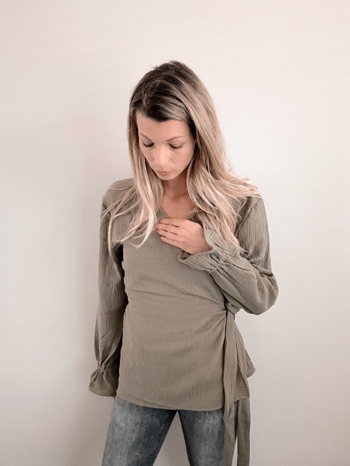 Wrap blouse – Olive from Glow - the store