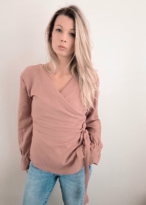 Wrap blouse – Old Blush from Glow - the store Wrap blouse – Old Blush from Glow - the store