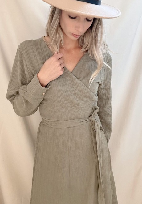 Wrap Dress – Olive from Glow - the store