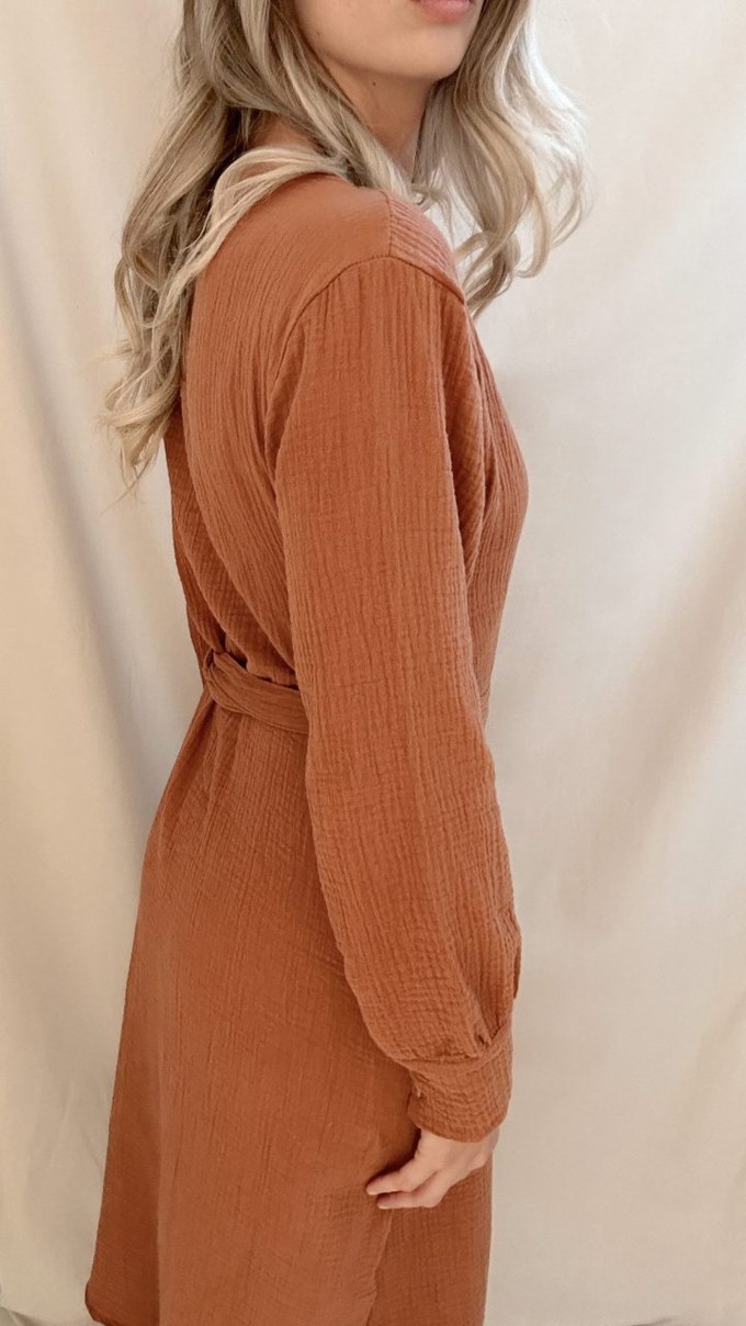Wrap dress – Cognac from Glow - the store