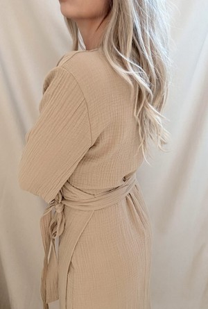 Wrap dress – Beige from Glow - the store