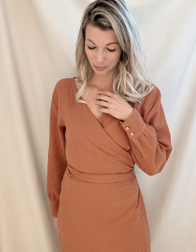 Wrap dress – Cognac from Glow - the store