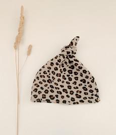 Newborn button hat organic cotton – Leopard from Glow - the store