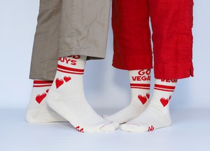 "Go Vegan" crew socks | LOVE is in the air  from Good Guys Go Vegan