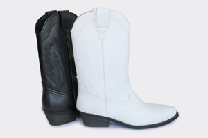 LUCKY high top vegan western boots | WHITE Veg Leather from Good Guys Go Vegan